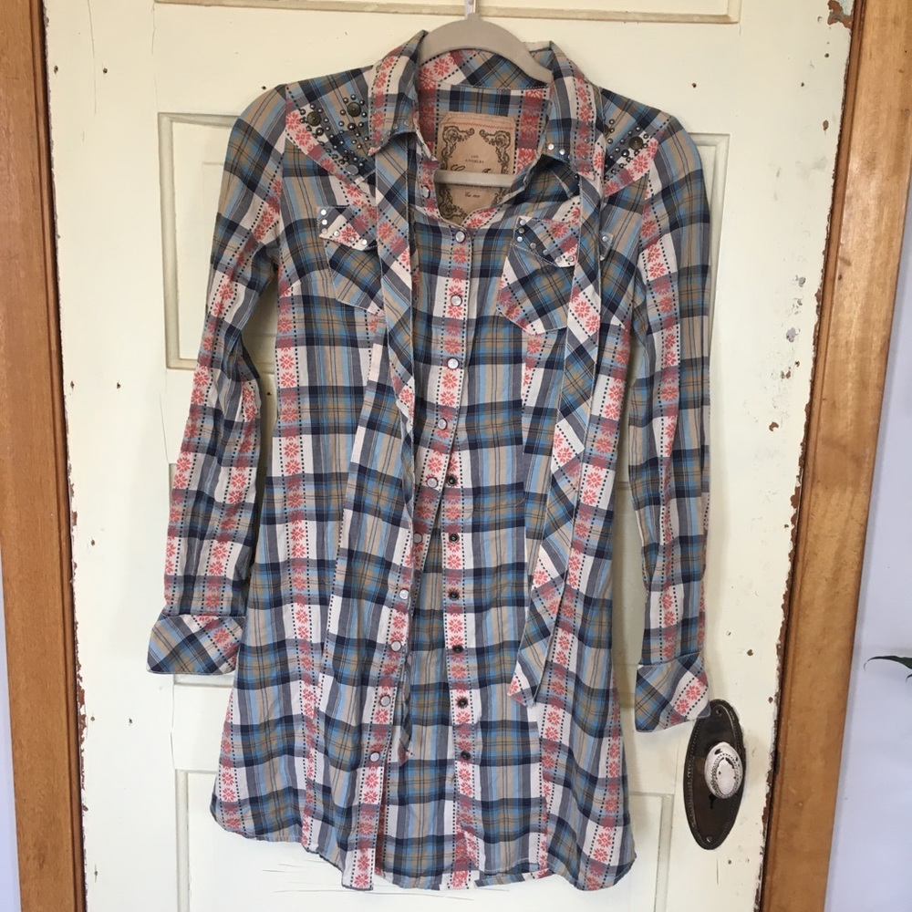 Guess Jeans Pearl Button Down Snap Flannel